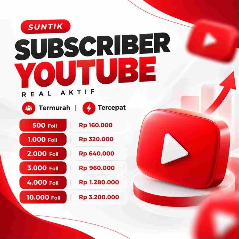 JASA SUNTIK SUBSCRIBER YOUTUBE REAL AKTIF 100%