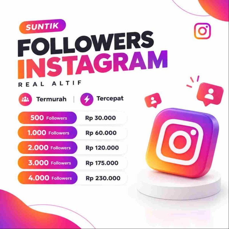 JASA SUNTIK 2.000 FOLLOWERS INSTAGRAM REAL AKTIF 100%